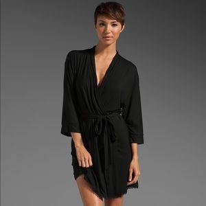 [juicy couture] black lace ruffled trim robe NWOT